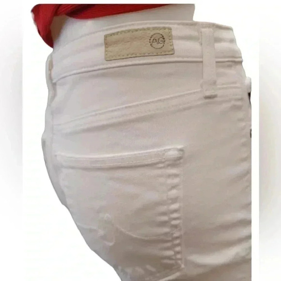 AG JODI Crop White Jeans Raw Hem  Size 28 - Picture 7 of 13